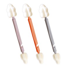 SUBES 雙頭海綿清潔刷組, 粉紅色+珊瑚色+灰色, 1組