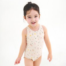bayb 여아용 메리골드 실내 수영복 + 수영모 세트