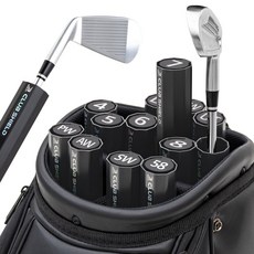 BOLFF Club Shield 標準13件組 球桿保護 高爾夫球袋整理用品, 黑色, 1套