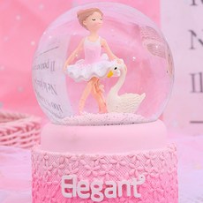 雲朵自動下雪LED電池型水球音樂盒 芭蕾舞演員, 右 B