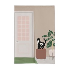 예쁜 방 일러스트 그림 패브릭 가리개 커튼