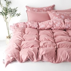 라뽐므 리플라워 구스이불 + 데인티 토퍼 + 베개커버 사계절용 세트, 드라이로즈, 이불+토퍼+베개커버 세트