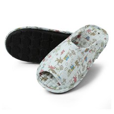 KiKiDi 女性療癒軟墊室內拖鞋, 1雙, 兔子薄荷綠