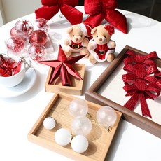 JOART 聖誕樹裝飾品 裝飾 蜜糖熊裝飾套組, 紅色, 1套