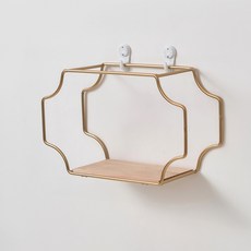 soonZAM 牆面利用感性裝飾室內擺設層架, 金色, 1層