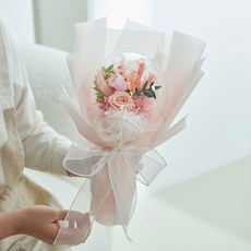 Maison de Flore 不凋謝鮮花 永生花 LED燈 壓克力氣球花束, 玫瑰粉