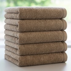 Moohan Towel 飯店毛巾 170g 10支 精梳棉, 5個, 棕色