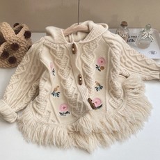 Arbe 女童荷葉邊針織開襟衫