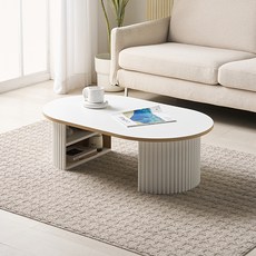 에브리가구 더무드 1000 템바보드 거실 수납 좌식테이블 방문설치, 화이트