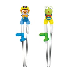 Edison 立體不銹鋼學習筷2件組, 啵樂樂+卡龍, 1組