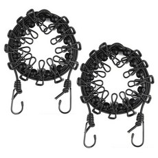 Market Plan 露營用戶外曬衣夾繩, 黑色, 2個