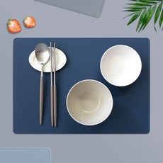 韓國製 Rohya 方形矽膠餐墊 2件組, 午夜深藍, L