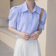 LUNA GIRL 櫻桃波紋泡泡袖襯衫 L24SMBL031507