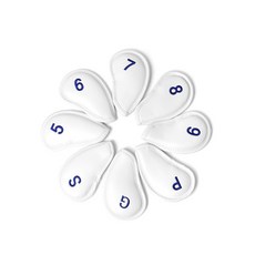 Mizuno 美津濃 Golf PU 鐵桿套 8件組 5LKH2102000122, 白色 + 藍色