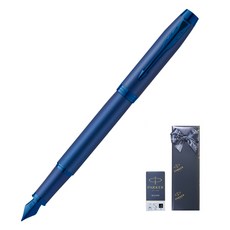 PARKER 派克 IM 單色 PVD 鋼筆 + 卡式墨水管套組, F, 藍色