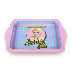 카타파하 빈티지 레트로 철제 복고풍 미니 쟁반, 뷰티북, 1개