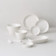 LENANSE Blanche 雙人餐具組 11p, 餐具7種, 1套, 白色