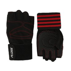 플씨드 손목보호 헬스 장갑 PS-HGL 1, 블랙(레드), 1개