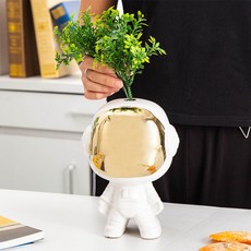 JHCompany金屬簡約太空人花瓶, 白色的