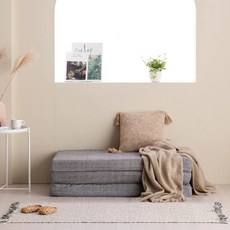 Eroomhome 3層折疊式床墊 床型, 灰色