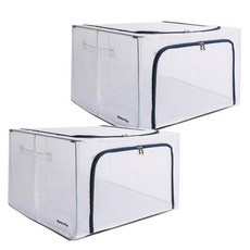 Market Plan 透明網眼收納箱 66L, 海軍藍, 2個