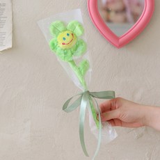 센트바스켓 조화 샤인스마일 한송이 꽃다발, 그린, 1개