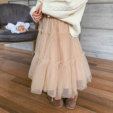 Starbean 女童抓皺蕾絲鬆緊帶長裙