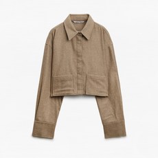 미쏘 여성용 헤링본 크롭 셔츠