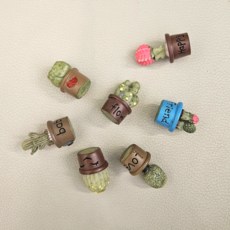 迷你仙人掌冰箱磁鐵7件組, 混合色