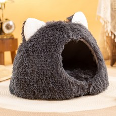 데이소이 고양이 복슬복슬 동굴 숨숨집, 딥그레이, 1개