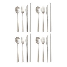 라피네 4인용 커트러리 4종 세트, 실버, 숟가락4 + 젓가락4 + 포크4 + 나이프4