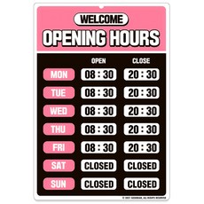 GEEKBEAR 營業時間貼紙, 粉色