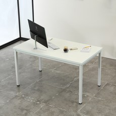 데코퍼니쳐 포비 인테리어 일자 사각 책상 테이블, 화이트