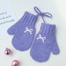 woojooi 女童漂亮蝴蝶結連指手套