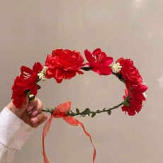 오늘도양 歐式婚禮裝飾花冠, 紅色