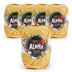쎄비 알로하 라피아 여름 뜨개실 40g x 5p, 15 무광 치즈, 5개