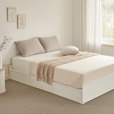 퍼리든 엔클라 무헤드 3단 서랍 침대 + 포켓스프링 매트리스 방문설치, 화이트