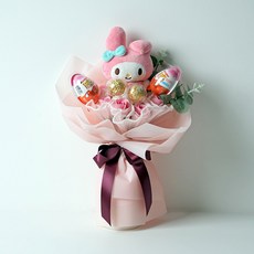 morningscent 산리오 비누꽃다발 마이멜로디 + 킨더조이 캡 3p + 페레로로쉐 캡 5p + 빨대꽂이 8p 세트, 핑크, 1세트