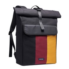 Innostyle CityTrek Elite系列 經典撞色平板筆電旅行後背包, 黑色 + 紅色 + 黃色