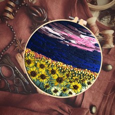 向日葵花園名畫刺繡DIY, 1個, 3