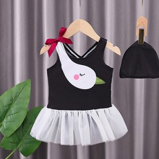 Bebeniz 女童款蝴蝶結天鵝泳衣套裝