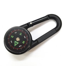 DIBOTE 迪伯特 戶外多指北針溫度計掛扣 W3200-1, 1個, 黑色