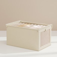 Apnalchangchang 布藝收納整理盒套, 2個, 米色