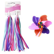 마크마크 兒童滑板車風車彩帶緞帶配件組, Pink, 1組