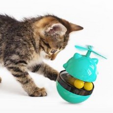 예보들 고양이 움직이는 장난감 노즈워크 간식볼 프로펠러형, 민트, 1개