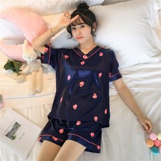 PEONIST 女性寬鬆絲質居家服睡衣