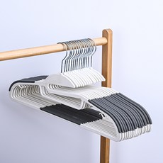 solve living 粉彩領口防變形防滑衣架, 黑色, 20個