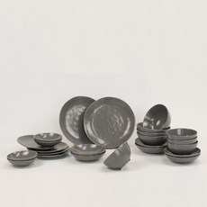 Paulers Sol 4人份餐具組 24p, 1套, 飯碗 4p + 湯碗 4p + 小菜盤(小) 4p + 小菜盤(中) 4p + 小菜盤(大) 2p + 盤子(小) 4p + 盤子(中) 2p, 灰色