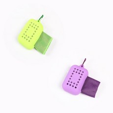 怪獸運動毛巾 2款組, 綠色 + 紫色, 1套