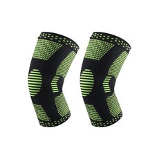 나야스타일 홈트레이닝 헬스 무릎 보호대 그린 블랙 YGYP-169-5 2p, 1세트